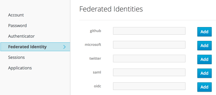 account service federated identity