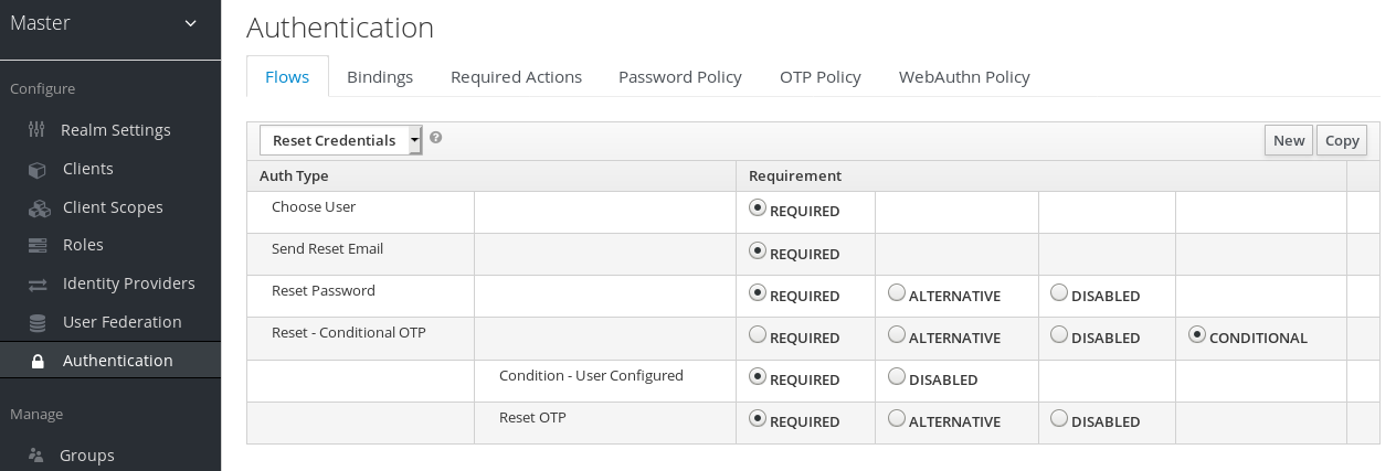 reset credentials flow