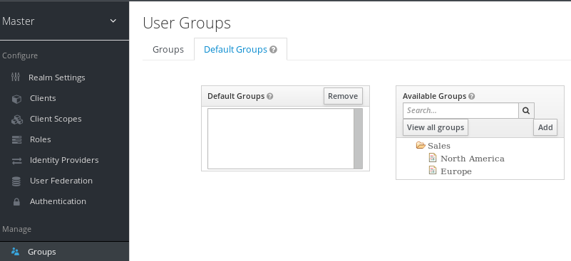 default groups