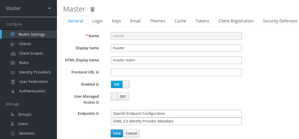 Admin console