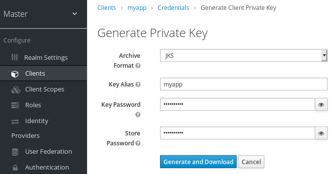 generate client keys