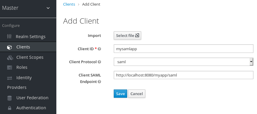 add client saml