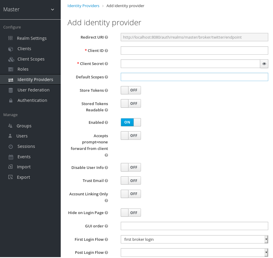 Add Identity Provider