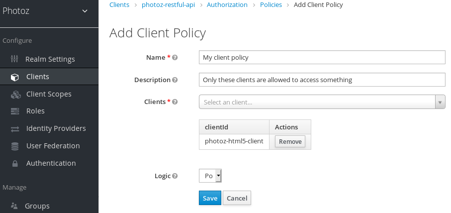 Add a Client Policy