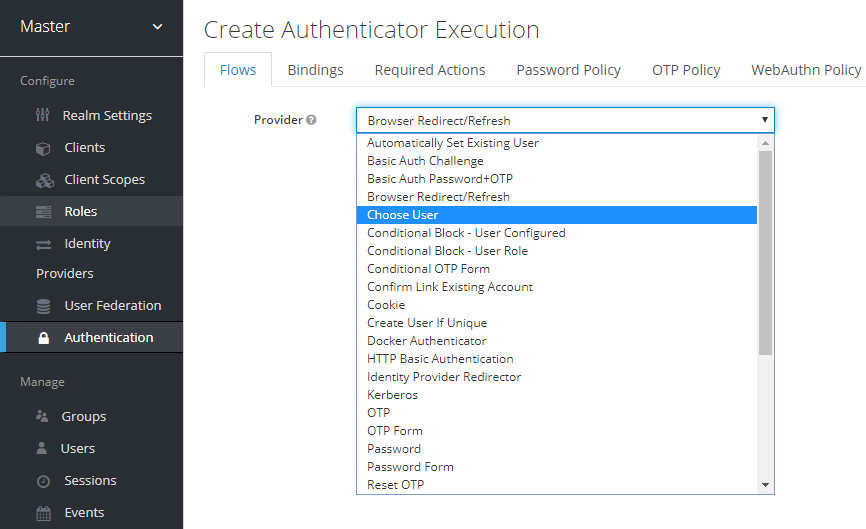 Adding an Authentication Execution
