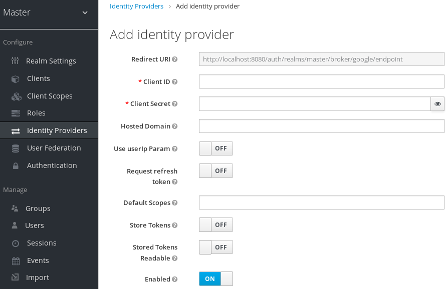 Add Identity Provider