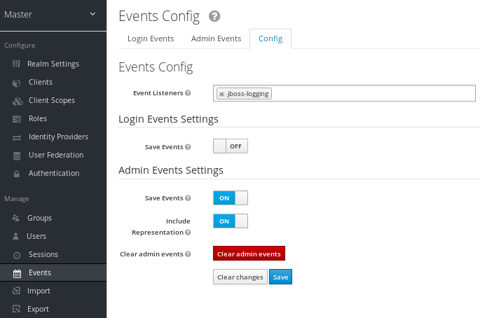 Admin Event Configuration