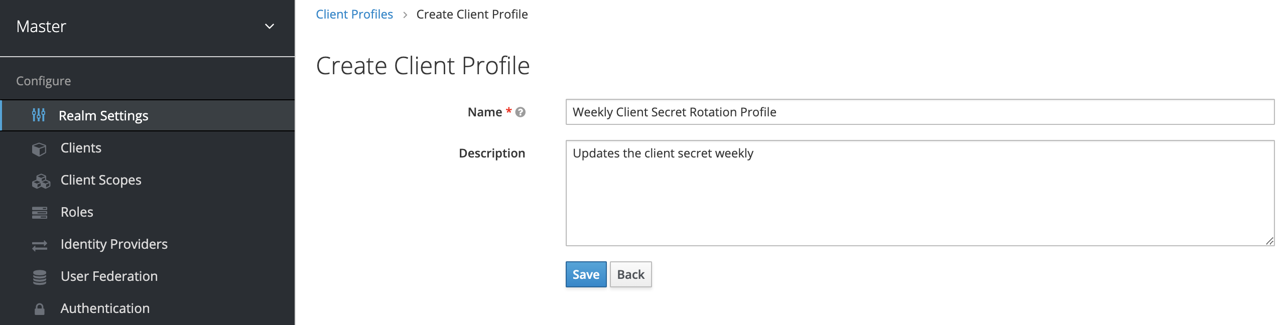 Create Client Profile