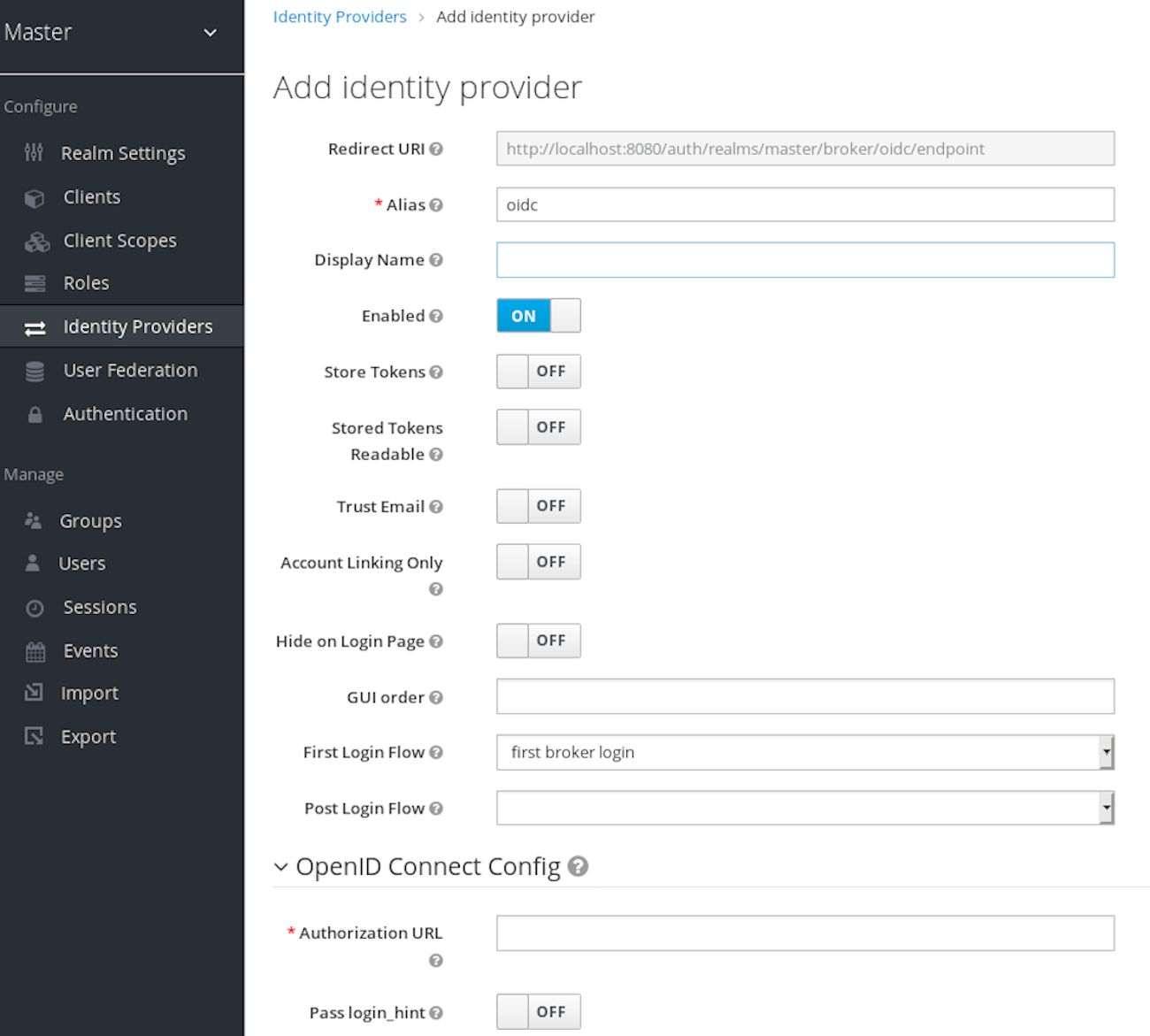 Add Identity Provider