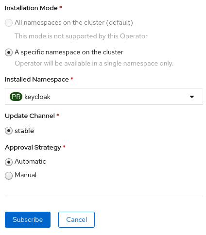 installed namespace