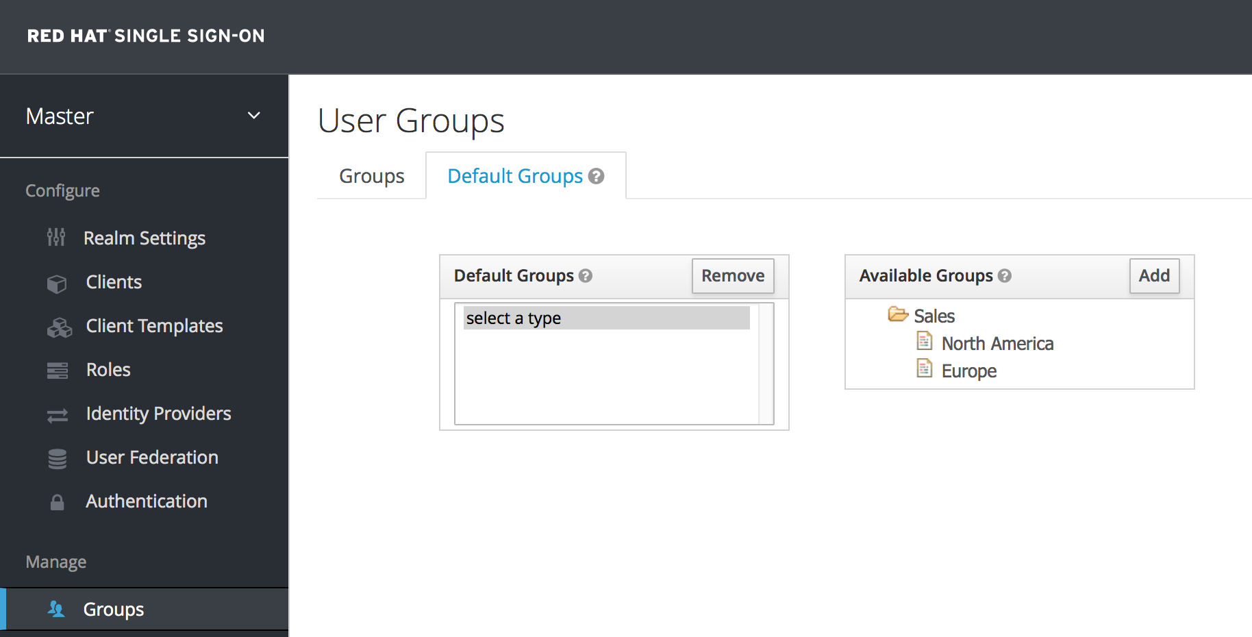 default groups