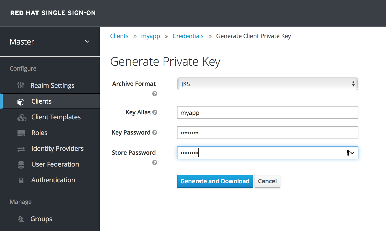 generate client keys