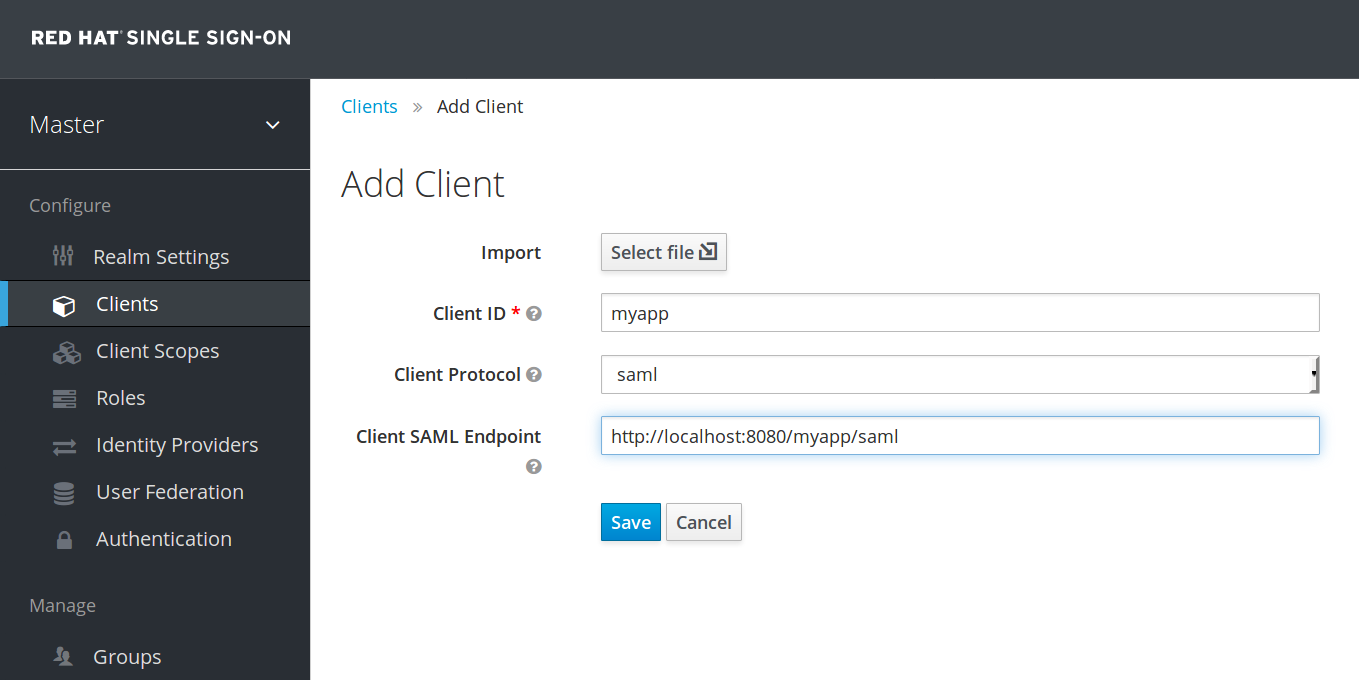 add client saml