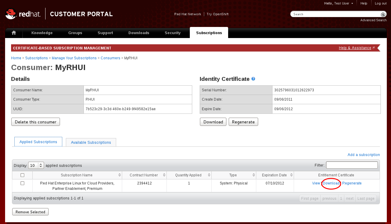 Download Entitlement Certificate