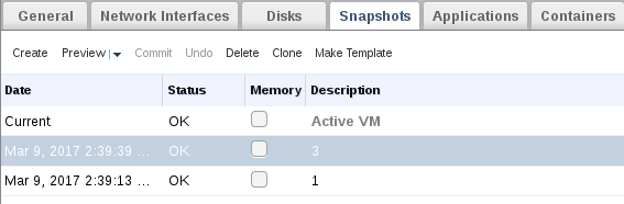 Snapshot List