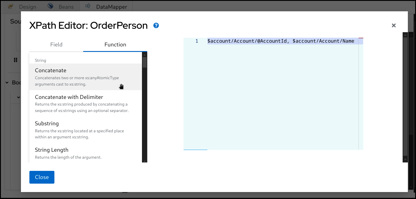 datamapper xpath functions