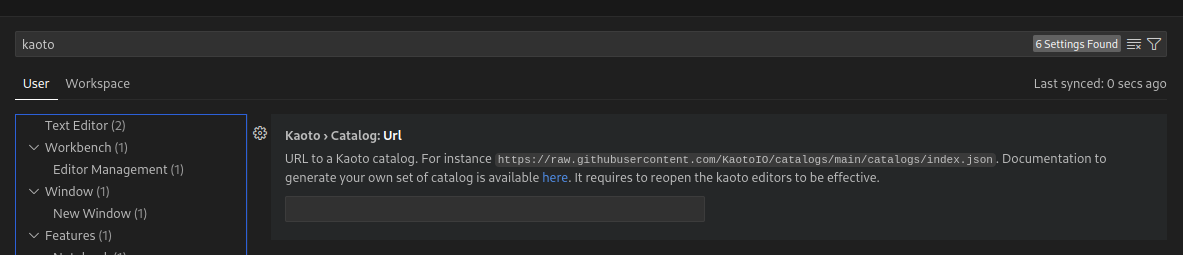 vscode kaoto settings