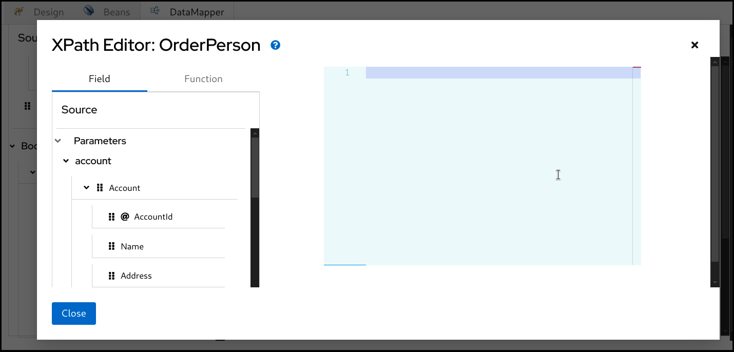 datamapper xpath editor