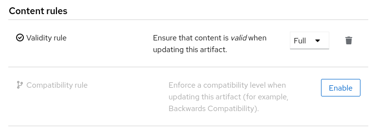 Configure rules in Registry web console