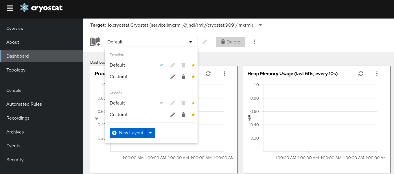 Creating a new dashboard layout