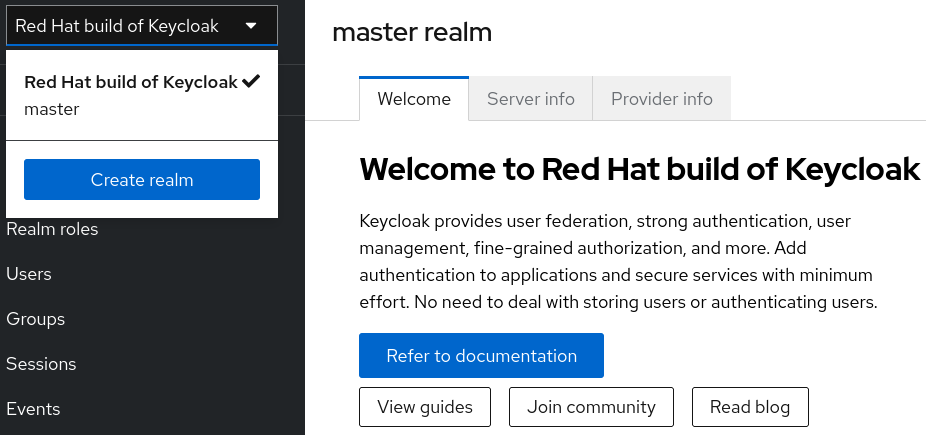 Add realm menu