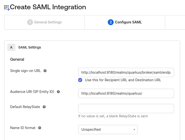 Okta SAML Configuration