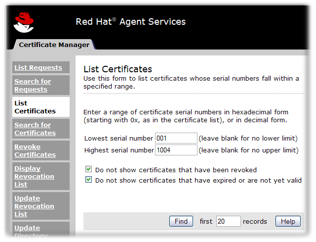 List Certificates